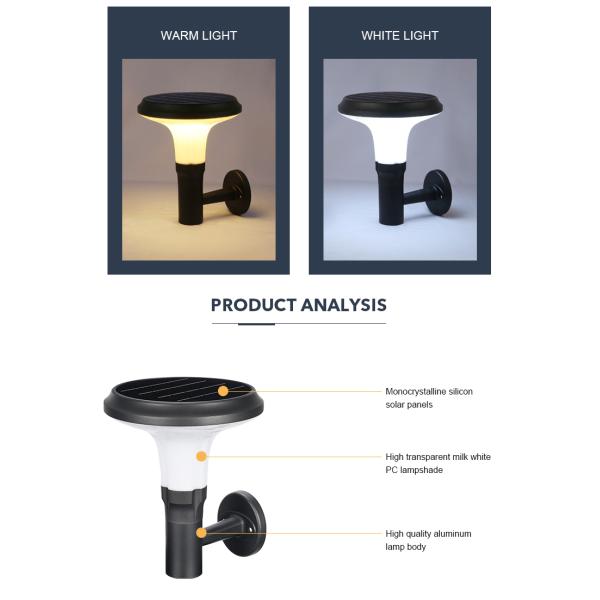 Стена внешнего беспроводного металла солнечная установила солнечное светлое IP65 водоустойчивое для дворов