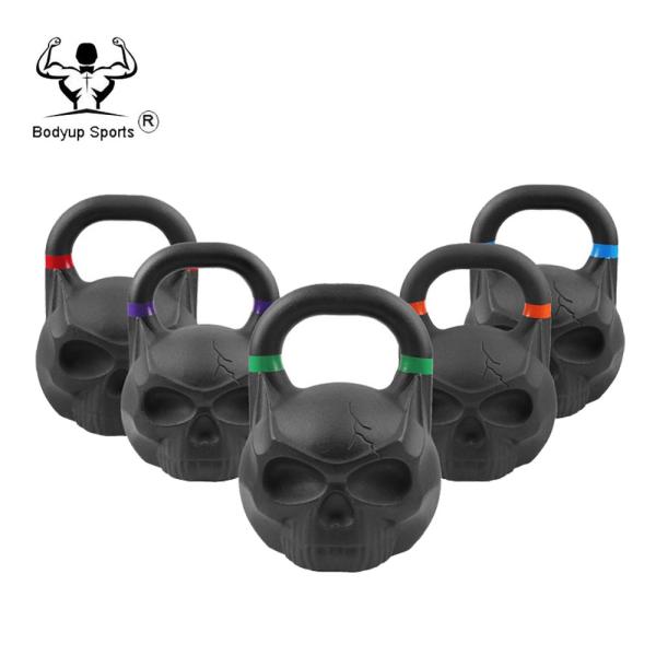 Competition Powder Painting Iron Skull Kettlebell / Power Training Skull Kettlebell