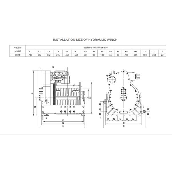 Диаграмма гидравлической лебедки CE для разрушителя DJ010D DJ3D DJ5