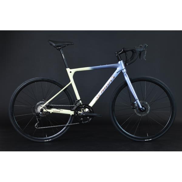 Vélo routier soudé en fibre de carbone 700C 2*9s 1*9s AL Cadre jolie forme AL Hub et 10kg