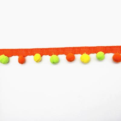 Arco-íris amigável 30mm Pom Pom Trim do descanso da cortina de Eco