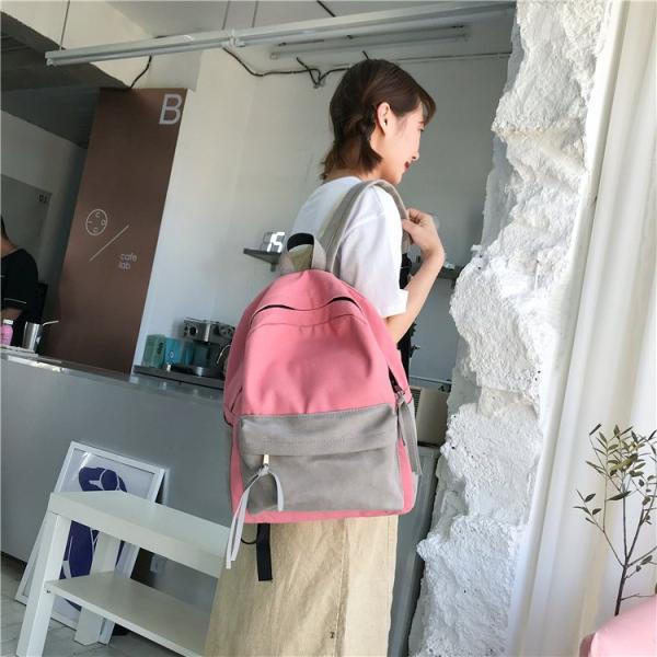 Japanese girls' academic style, mori literature and art backpack, simple canvas bag, leisure travel backpack