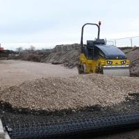 Pp en plastique Geogrid biaxiale sous l'OEM de machines à paver