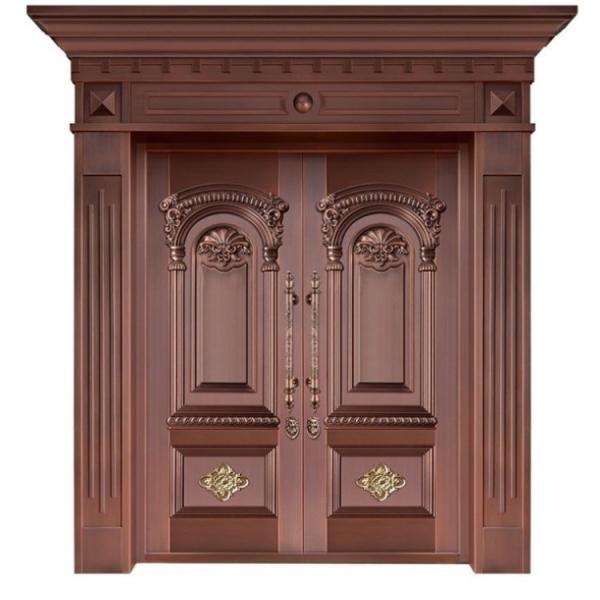 Brass Embossed Decorative Entry Door Bronze Double Door Main Entrance