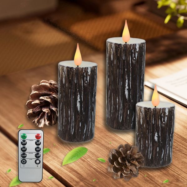 Manufacturer 10cm Real Wax Flameless LED Candles Battery Operated Pillar Remote Control Electric Flickering Candle by Piece
