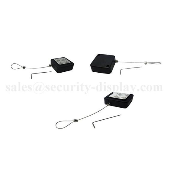 Plastic Square Shape Anti-Theft Recoiler with Adjustable Loop Cable End
