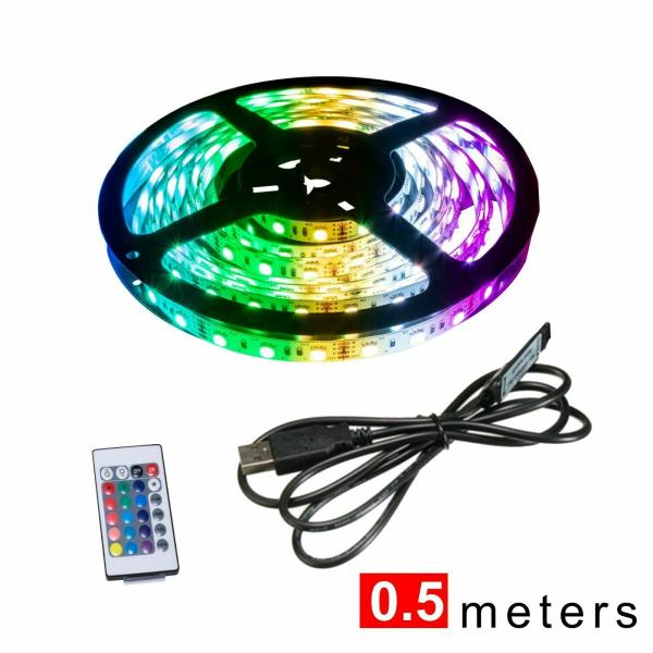 LED Strip Lights 5050 RGB Colour Changing Tape Under Cabinet Kitchen Lighting TV