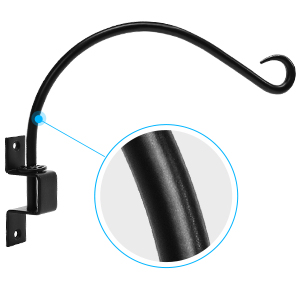 Серебряное оборудование включает 12 дюймовые вращающиеся вешалки для растений на открытом воздухе 2 упаковки черного железа