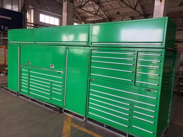ODM aceitável armários de armazenamento de garagem de metal pesado com rodas e caixa de ferramentas de trilho