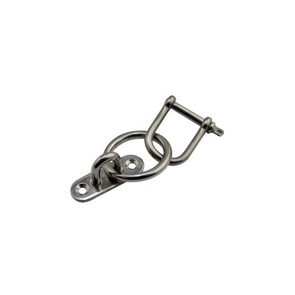 Heavy Duty Marine Stainless Round Ring Attached Oblong Eye Plate