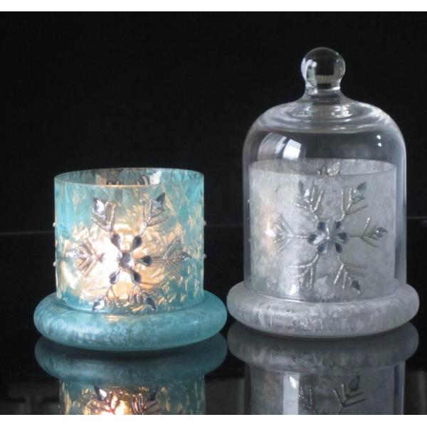Frost Glass Candle Holders , Glass Cylinder Candle Holders For Holiday Decoration