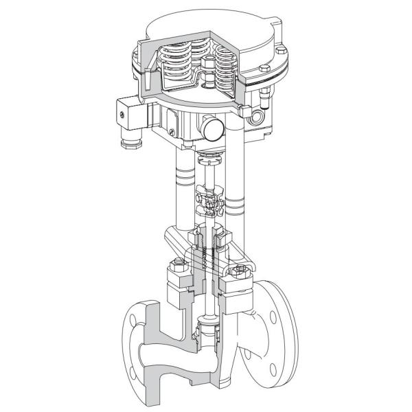 Tipo 3321 válvulas da série V2001 do óleo de Gas& de globo do aço carbono com os atuadores pneumáticos ou bondes