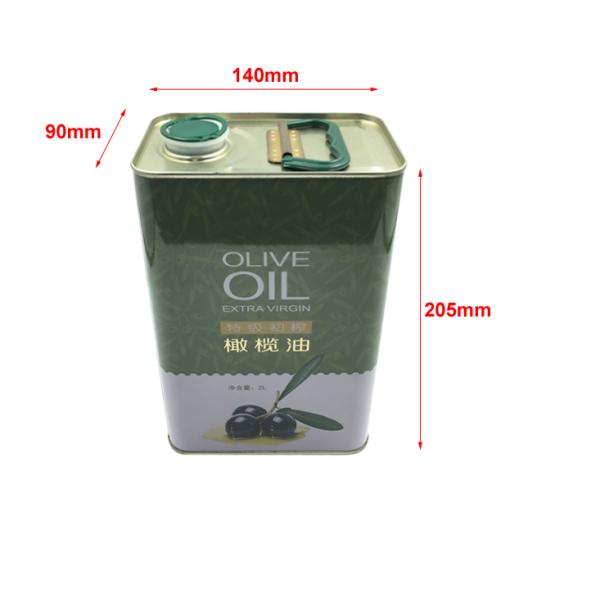 Impression rectangulaire imperméable de 2L Olive Oil Tin Cans CMYK