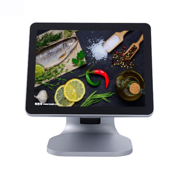 15 Inch True Flat Restaurant Pos System Silver Color With Aluminium Alloy Housing