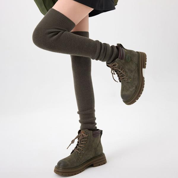 Femmes à nervures au-dessus du genou chaussettes hautes chaussettes chauffantes pour les jambes sans orteils chauffantes pour les jambes pour le yoga et le ballet