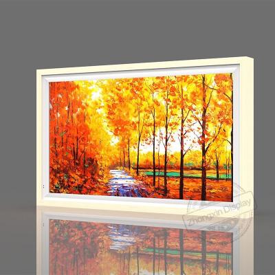 Wall Mount 43inch Wooden Art Frame LCD Display With  VGA USB Connectivity And 350 Cd/M² Brightness