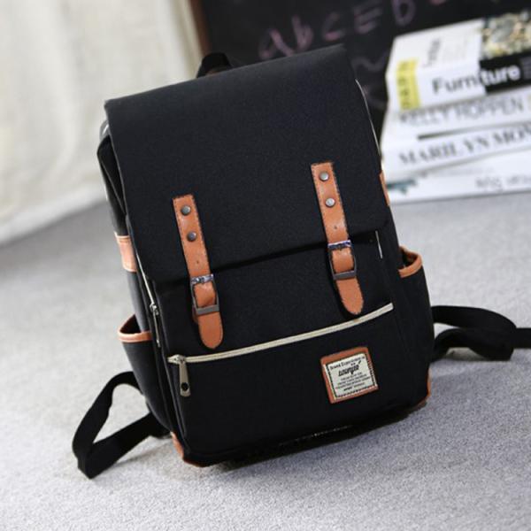 New design 2018 wholesale student laptop backpack popular canvas student backpack bag