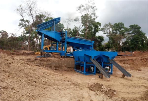 50m3/H, 35Kw poder, comprimento de 8m, móvel de aço, giratório, tela do Trommel da lavagem do ouro