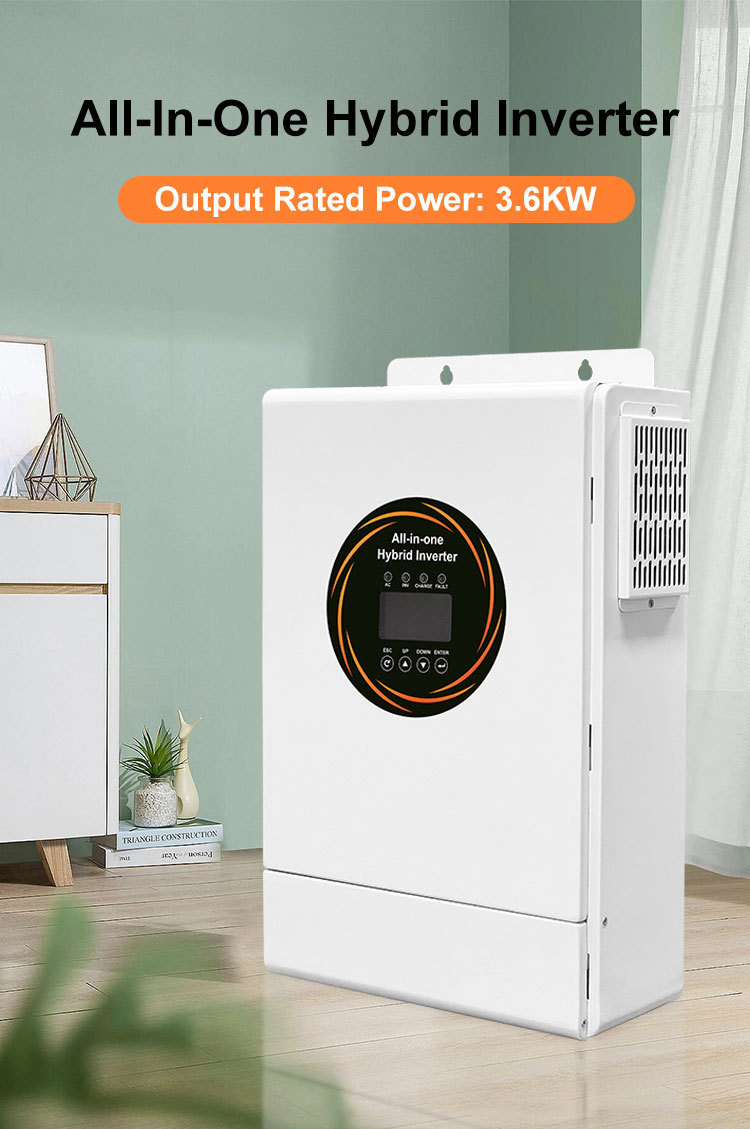 3.6KWH/3.6KVA HYBRID INVERTER MPPT PV Utility LiFePO4 battery RS485 RS232 Dry Contact WIFI Offgrid Bluetooth IP21