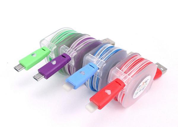 5 Color PVC 1M USB Extension Cable Micro Braided Mini LED Charger TPE Led Light For Smartphone