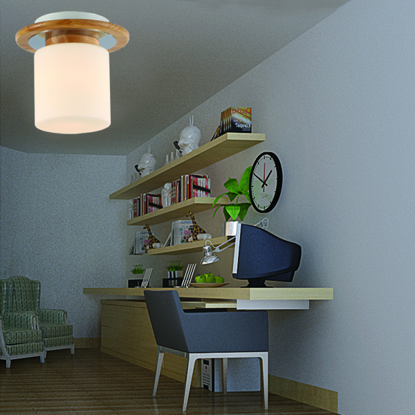 Mini size single E27 socket energy saving wood ceiling lamp best quality with best price