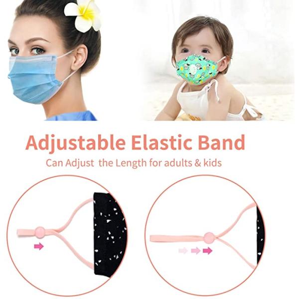 Adjustment Elastic Ear Loop Strap Stretchy Cord Lock Earmuff Rope for Mask