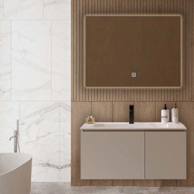 80cm Wood Bathroom Vanity 70kg Bathroom Mirror Cabinets With Led Lights