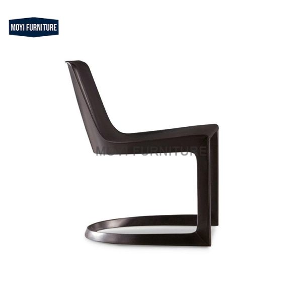 Modern New Design Leather Dining Chair Hotel Villa Black Metal Frame S Shape Restaurant Armchair Furniture