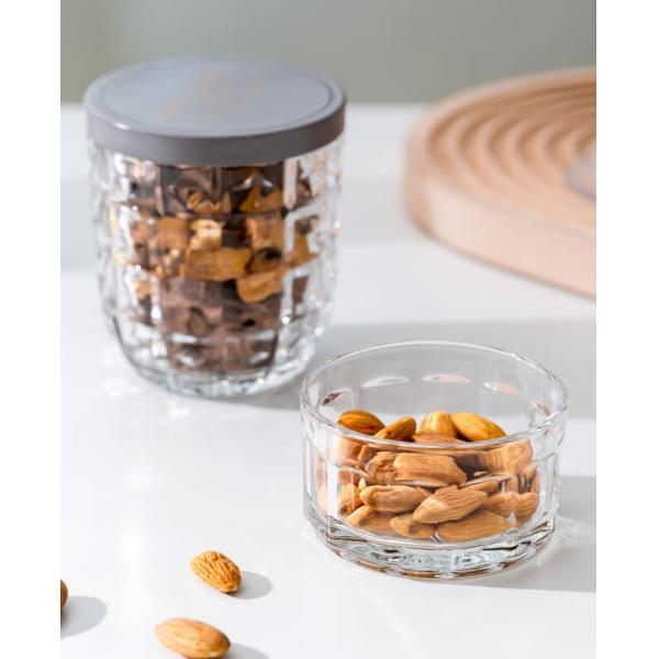 Mini 130ml Pressed Glass Kitchen Wares Transparent Dessert Stackable Glass Bowls