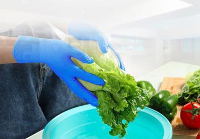 Powder-Free Material Blue Color Disposable Nitrile Gloves