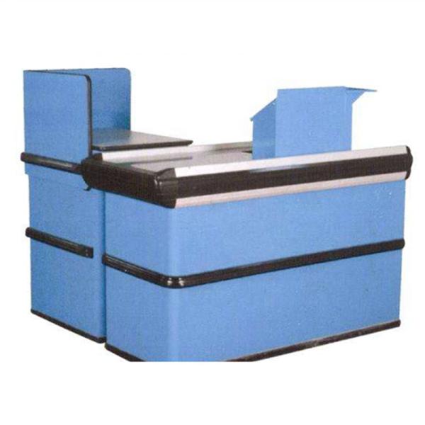 2M 85CM Red Electric L Shaped Cash Wrap Counter With Conveyor Belt  For Shop OEM