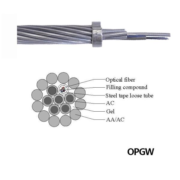 Multi Mode PBT Type OPGW Optical Ground Wire Large Diameter and Fiber Capacity Fiber Optic Cable