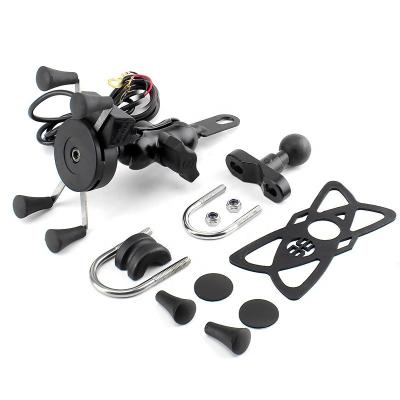 Navigation Two Wheeler Mobile Holder , FCC 5V 2A Dirt Bike Iphone Mount