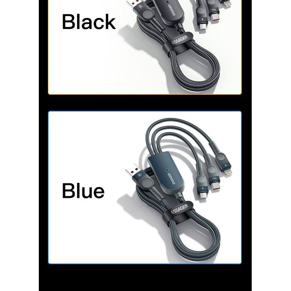 Swift Micro Type C Multi Port 3 In 1 Usb Fast Charging Cable Nylon Braided