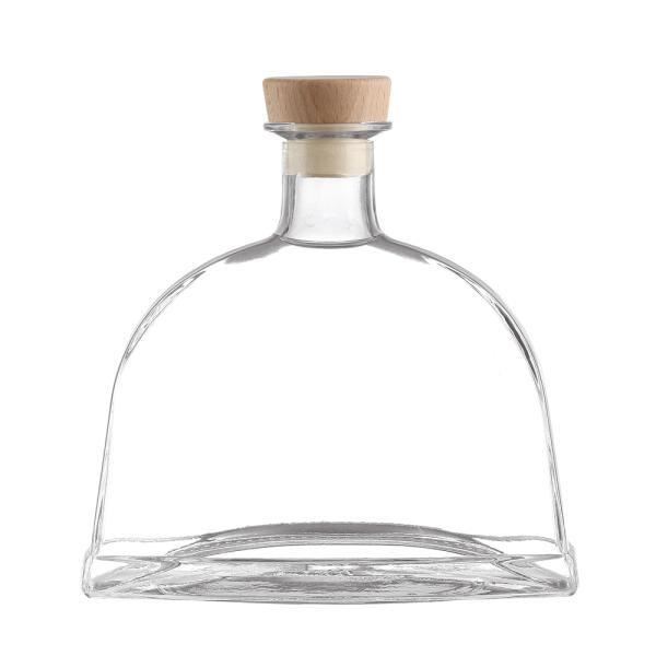 Sealing Type Thick Bottom Flat Whisky Bottles for Cosmetics Industry Glass Material