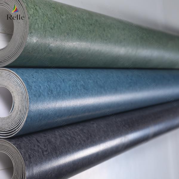 Yellow Heterogeneous Flooring Carpet Vinyl Floor Sheet Roll 2000mm Width