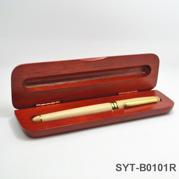Custom Logo Walnut Wooden Pen Box - Premium Executive Gift with Elegant Engraving for Your Brand or Name, Made From Solid Wood.