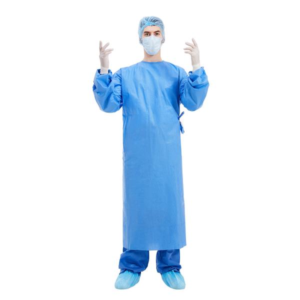Knitted Cuff SMMS Nonwoven Disposable Surgical Gown Waterproof