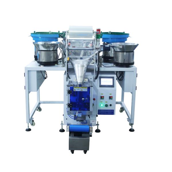 Automatic Bolts Nuts Nail Fastener Screw Counting Packing Machine With 5 Vibrator Bowl Feeder