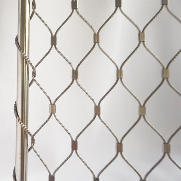 Architectural Flexible Webnet Stainless Steel Ferrule Rope Mesh 7x19 Mesh Aperture 50mmx50mm 2