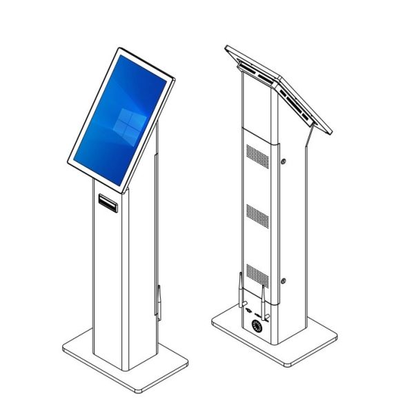 Hot Selling 21.5 Inch Floor-stand Self Service Food Ordering System Custom Multi-payment Methods Secure Payment Kiosk for Car Exhibition