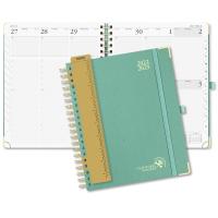 Planificateur académique personnalisé en spirale à couverture rigide 2023 couleur vert clair