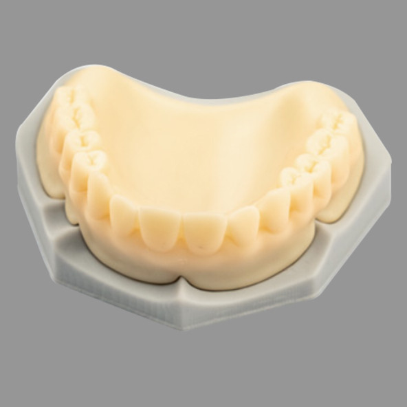 Prueba de dentadura impresa en 3D digital con acabado de superficie lisa