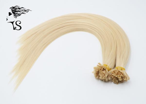 Nail Tip Fusion Russian Remy Hair Extensions Golden Blonde 613 Color No Tangle