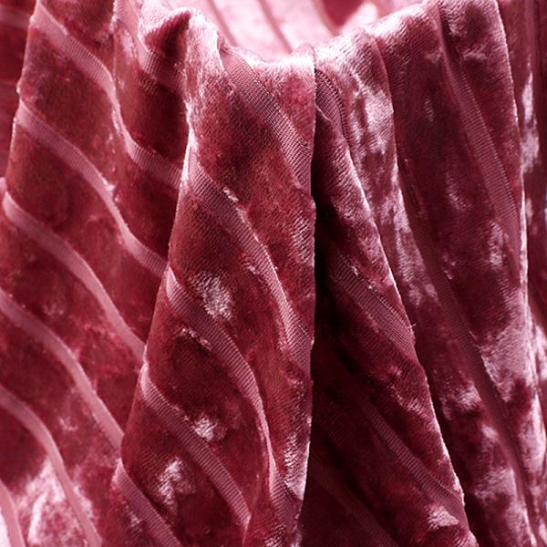 Stripe Diamond Korean Velvet Fabric Stripe For Ladies Dress 240 GSM