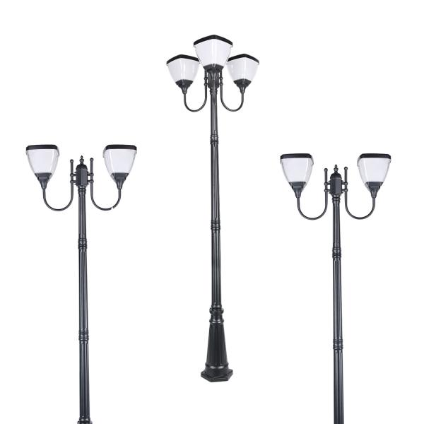 Aluminum IP65 Solar Lighting Villa Street Light Yard Electricity Power Pole LED Lamp