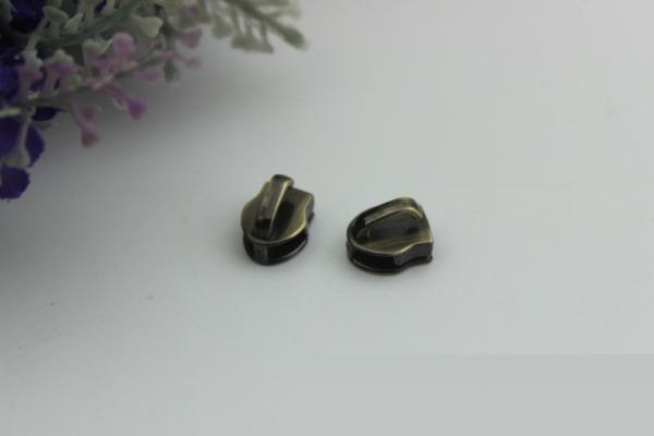 High end zinc alloy light gold nylon teeth zipper 5# zipper slider for bags