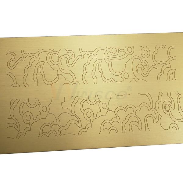 Placa gravada do titânio do revestimento de 304 espelhos da linha fina ouro de aço inoxidável