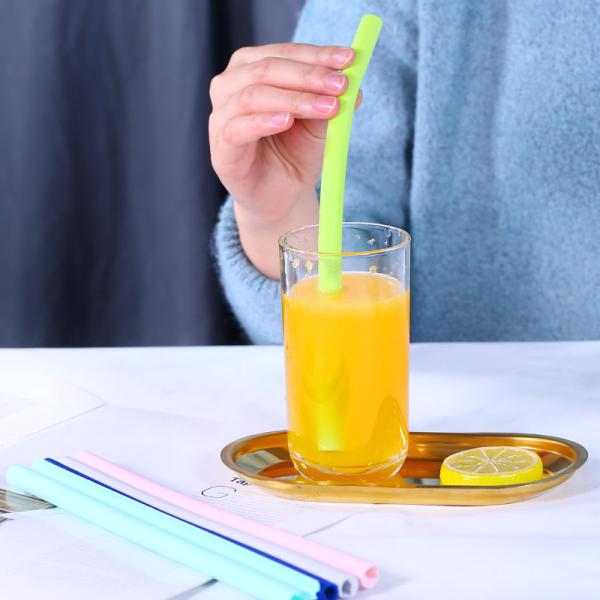 Shenzhen Sells Bpa Free Silicone Openable Straw for Travel Custom Color 230*11mm/17g