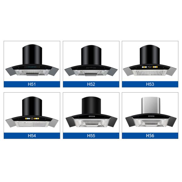 Smart Stainless Steel Glass Range Hood with App Control Low Noise Kitchen Chimney Hood